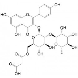 Structure of 528606-92-0 | Kaempferol 3-O-(2''-O-α-rhamnosyl-6''-O-malonyl)-β-glucoside