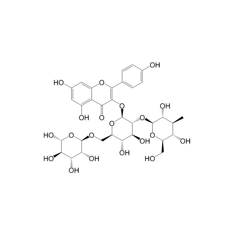 Structure of 55696-58-7 | Kaempferol-3-O-(2"-O-β-D- glucopyl)-β-D-rutinoside