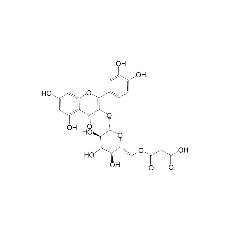 Structure of 96862-01-0 | Quercetin-3-O-(6-O-malonyl-b-Dglucopyranoside