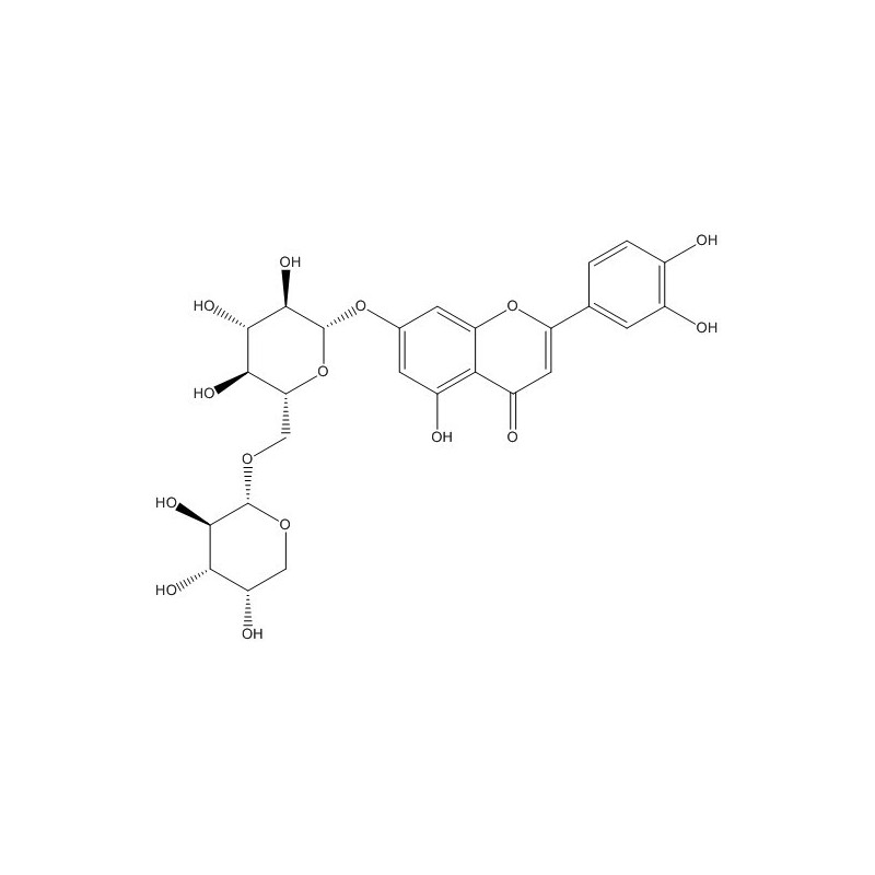 Structure of 52714-82-6 | luteolin-7-O-α-L-arabinopyranosyl (1→6)-β-D-glucopyranoside