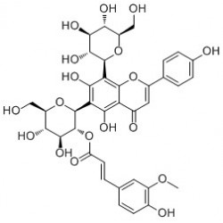 Structure of 1287786-63-3 | Apigenin 6-C-(2-O-feruloyl)glucoside 8-C-glucoside