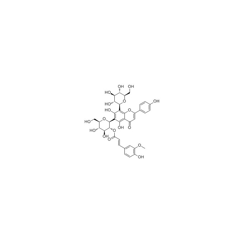 Structure of 1287786-63-3 | Apigenin 6-C-(2-O-feruloyl)glucoside 8-C-glucoside