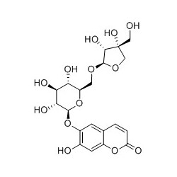 Structure of 163017-13-8 | Esculetin 6-O-β-D-apiofuranosyl-(1→6)-β-D-glucopyranoside