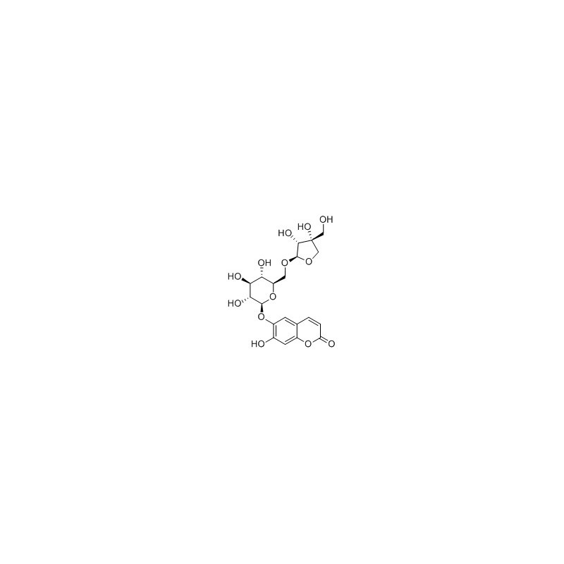 Structure of 163017-13-8 | Esculetin 6-O-β-D-apiofuranosyl-(1→6)-β-D-glucopyranoside