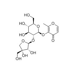 Structure of 1449315-07-4 | Maltol 3-O-β-D-apiofuranosyl-(1→2)-β-D-glucopyranoside