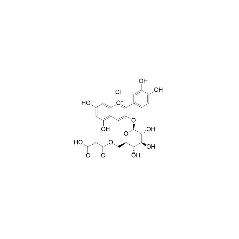 Structure of 171828-62-9 | Cyanidin-3-O-(6''-malonylglucoside) chloride