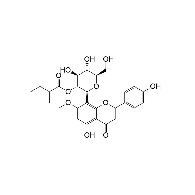 Structure of 681152-39-6 | Isoswertisin 2''-O-(2'''-methylbutyrate)