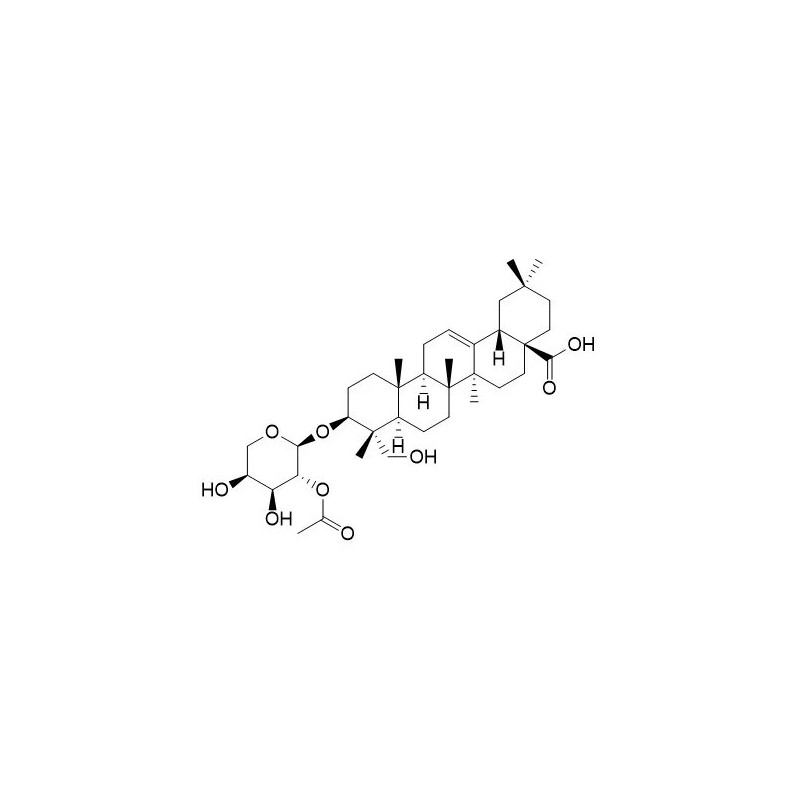 Structure of 87562-05-8 | Hederagenin 3-O-(2-O-acetyl-alpha-L-arabinopyranoside)