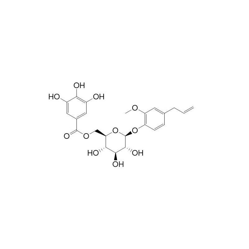 Structure of 152041-15-1 | Eugenol 4-O-beta-D-(6'-O-galloyl) glucopyranoside