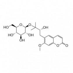Structure of 214627-06-2 | (S)-7-O-Methylpeucedanol 3'-O-beta-D-glucopyranoside