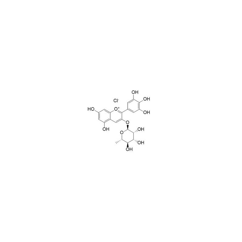 Structure of 29907-19-5 | Delphinidin-3-O-rhamnoside chloride