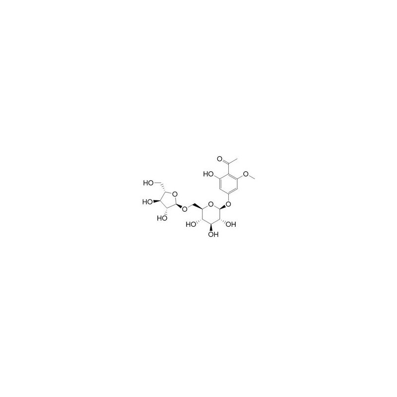 Structure of 1452160-87-0 | 2-Hydroxy-6-methoxy-4-O-(6''-O-alpha-L-arabinofuranosyl-beta-D-glucopyranosyl)acetophenone